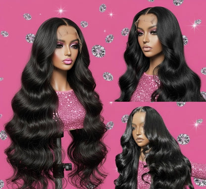 Brazilian Water Curly Glueless Wear and Go Loose Deep Wave 
HD Human Hair Lace Wig - Full 13x4 Coverage & Pre-Plucked Natural Hairline - only 36 inch length available ***