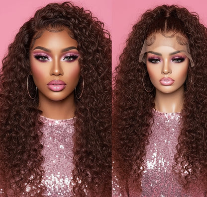 Brazilian Water Curly Glueless Wear and Go Loose Deep Wave 
HD Human Hair Lace Wig - Full 13x4 Coverage & Pre-Plucked Natural Hairline - only 36 inch length available ***