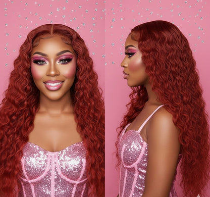 Brazilian Water Curly Glueless Wear and Go Loose Deep Wave 
HD Human Hair Lace Wig - Full 13x4 Coverage & Pre-Plucked Natural Hairline - only 36 inch length available ***