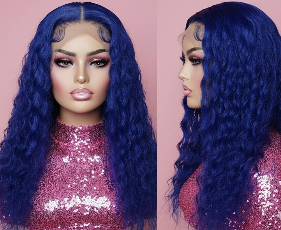 Brazilian Water Curly Glueless Wear and Go Loose Deep Wave 
HD Human Hair Lace Wig - Full 13x4 Coverage & Pre-Plucked Natural Hairline - only 36 inch length available ***