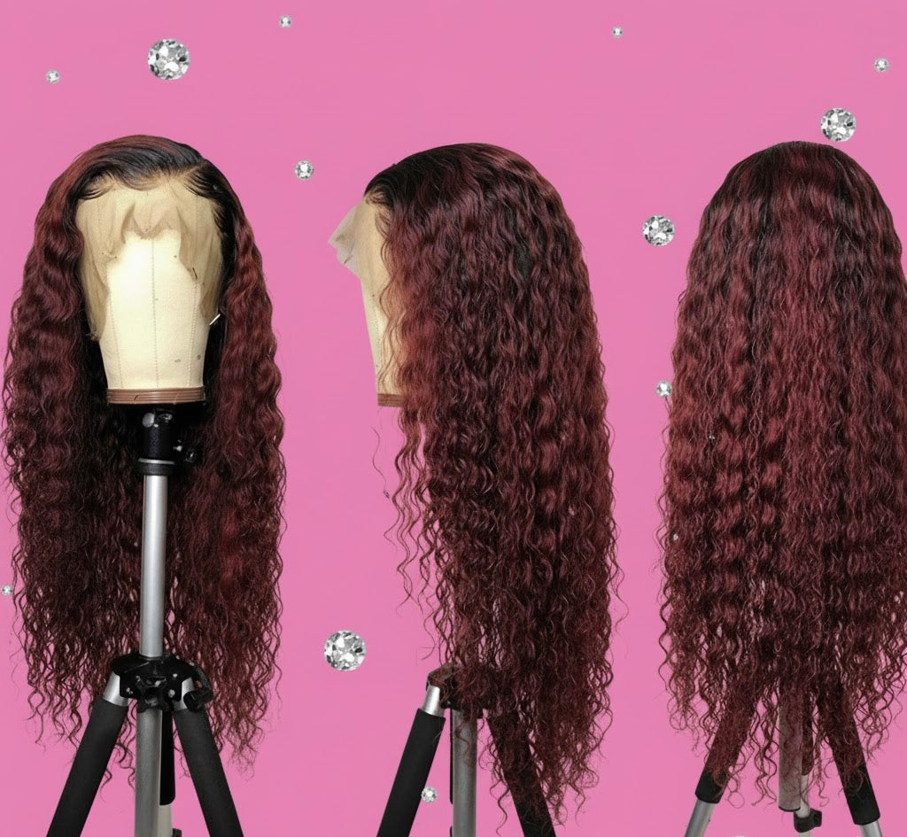 Brazilian Water Curly Glueless Wear and Go Loose Deep Wave 
HD Human Hair Lace Wig - Full 13x4 Coverage & Pre-Plucked Natural Hairline - only 36 inch length available ***